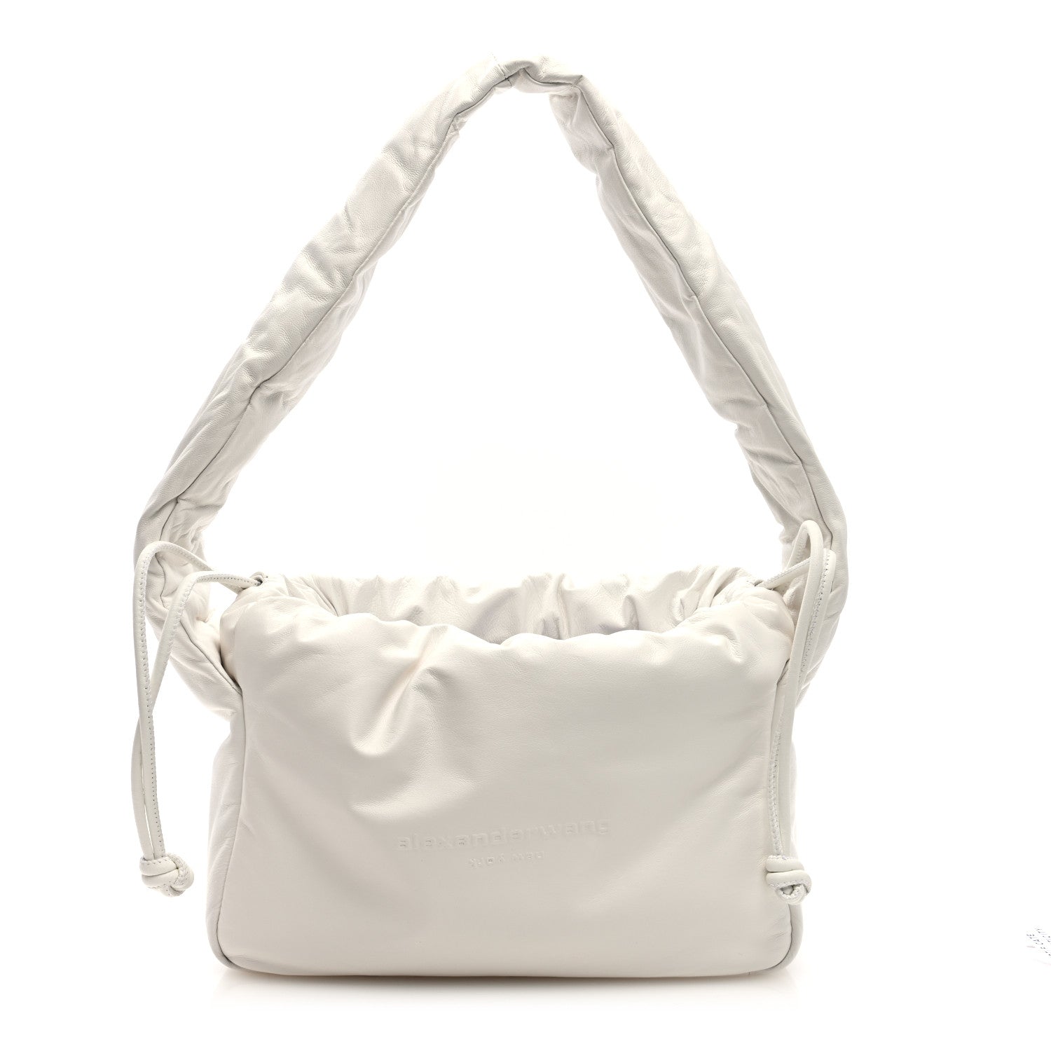 Lambskin Small Ryan Puffer Bag White
