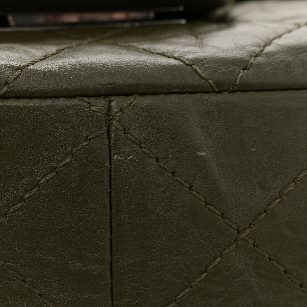 Aged Calfskin Quilted 2.55 Reissue 227 Flap Dark Green