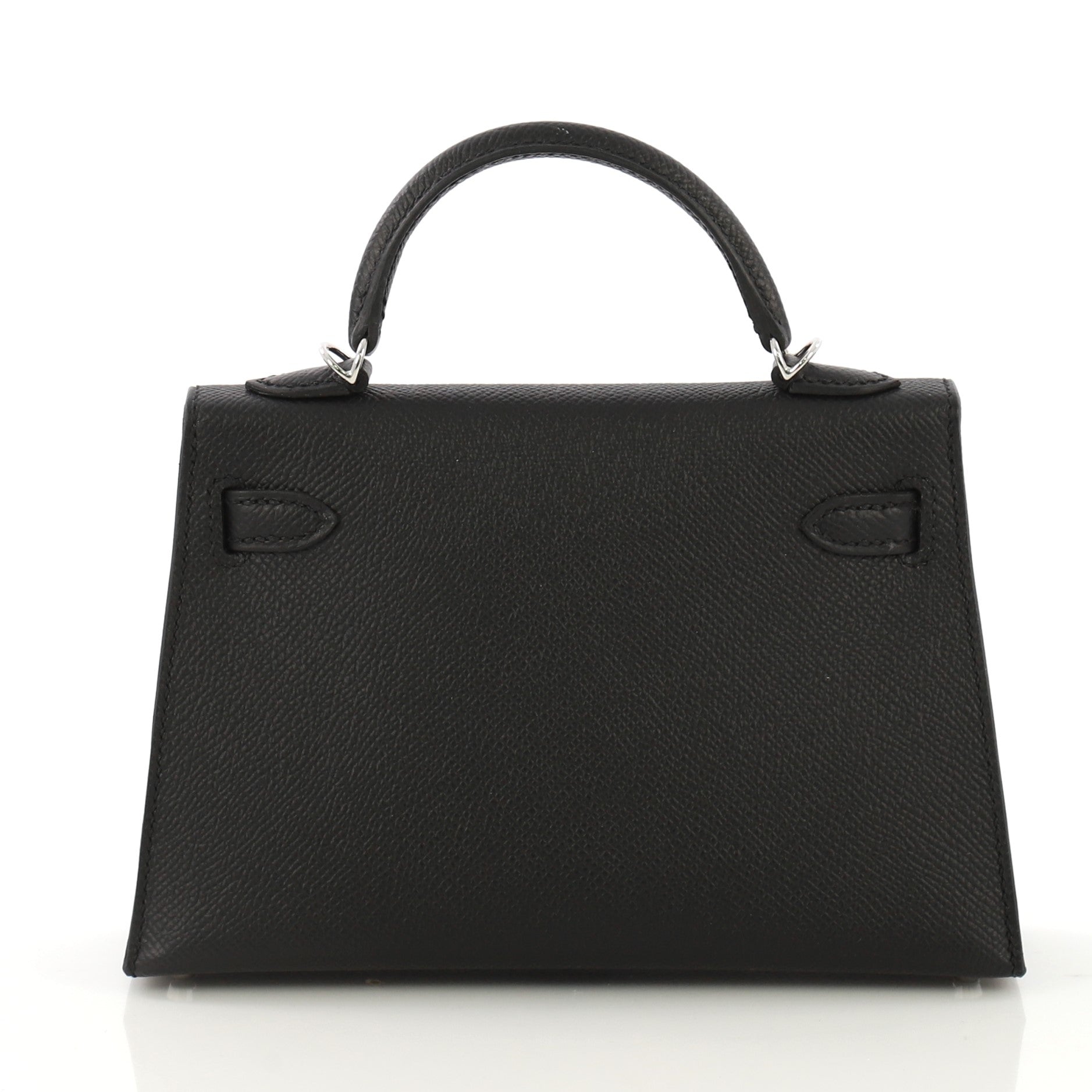 Kelly Mini II Handbag Noir Epsom with Palladium Hardware 20
