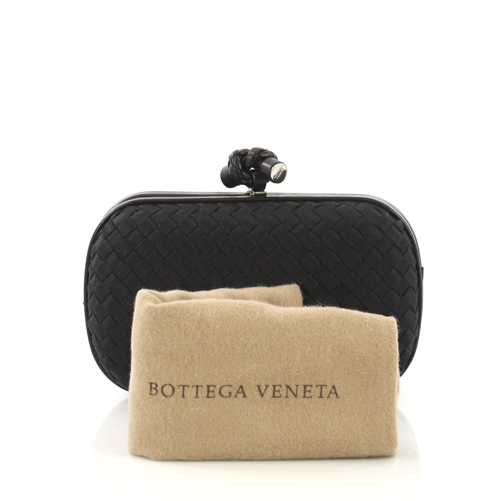 Box Knot Clutch Intrecciato Satin Small