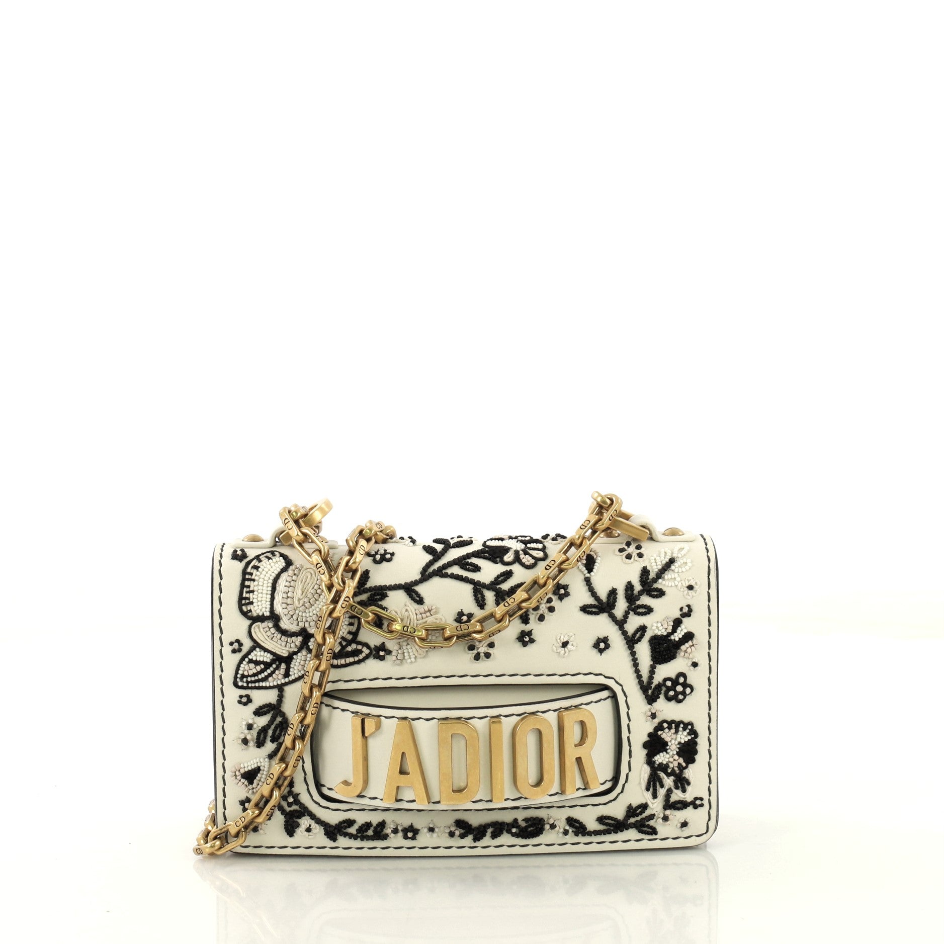 J'adior Flap Bag Embellished Leather Mini