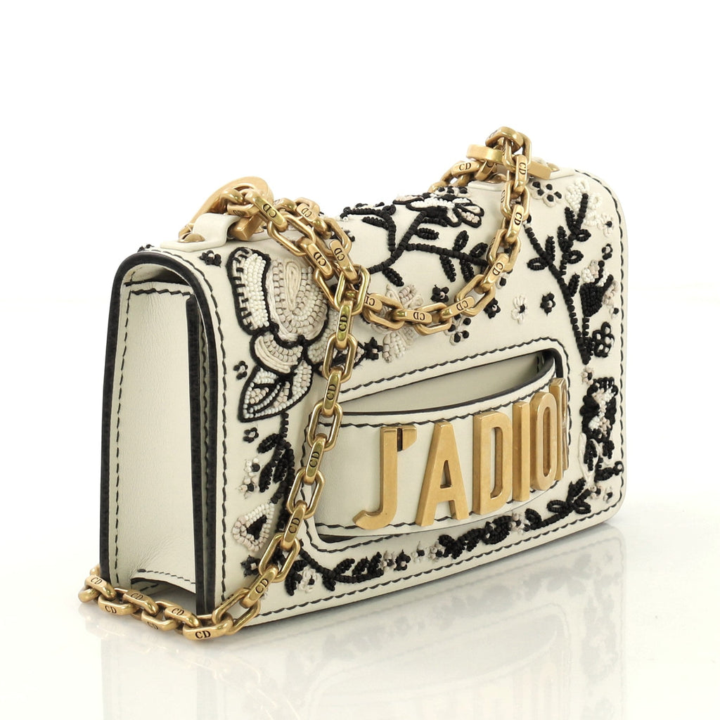 J'adior Flap Bag Embellished Leather Mini