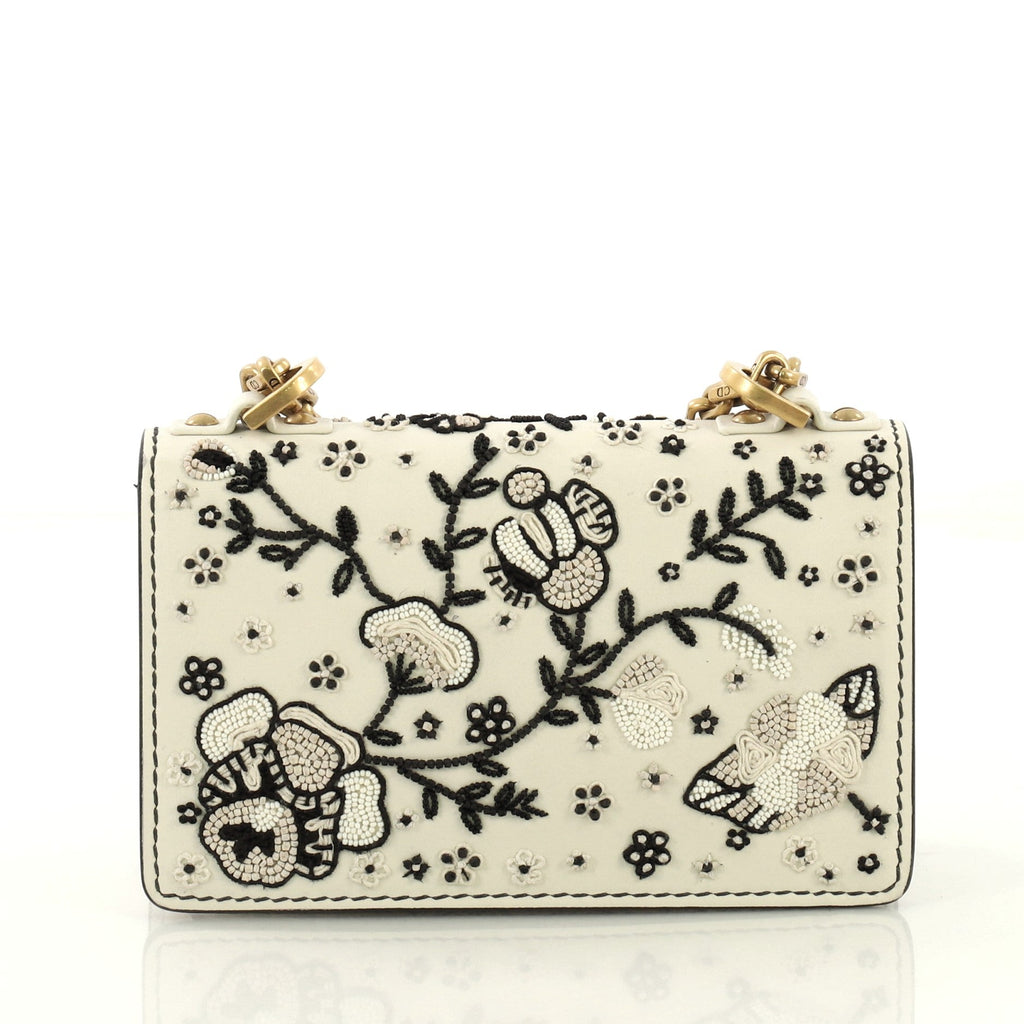 J'adior Flap Bag Embellished Leather Mini
