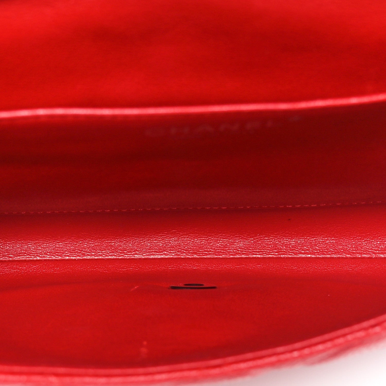 Caviar Quilted Clutch With Chain Flap Red