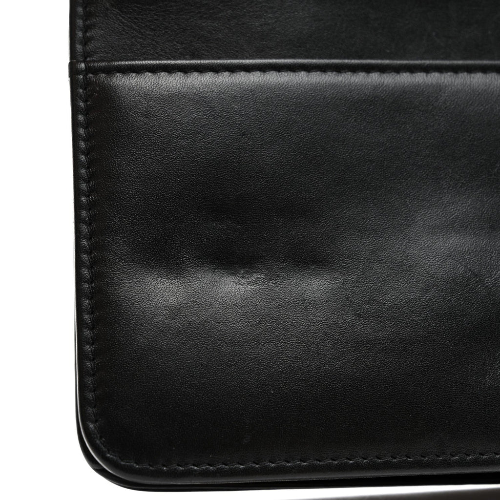 Calfskin Chain 20s Signe Wallet on Chain WOC Black