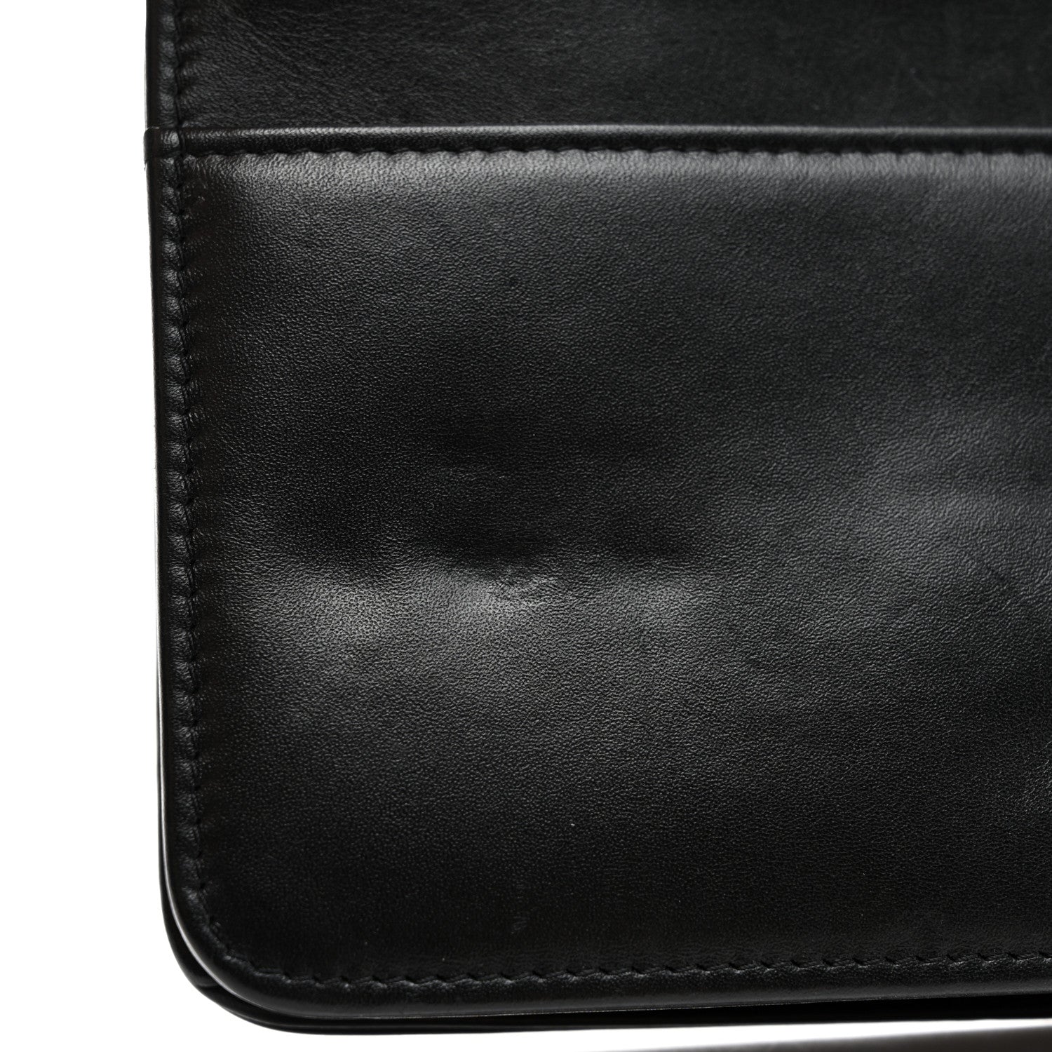 Calfskin Chain 20s Signe Wallet on Chain WOC Black