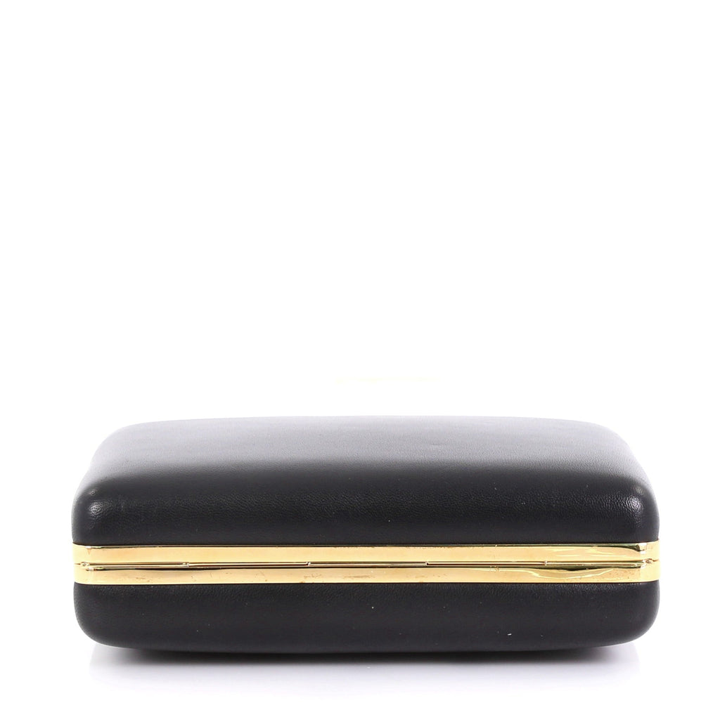 Skull Top Handle Clutch Leather Small