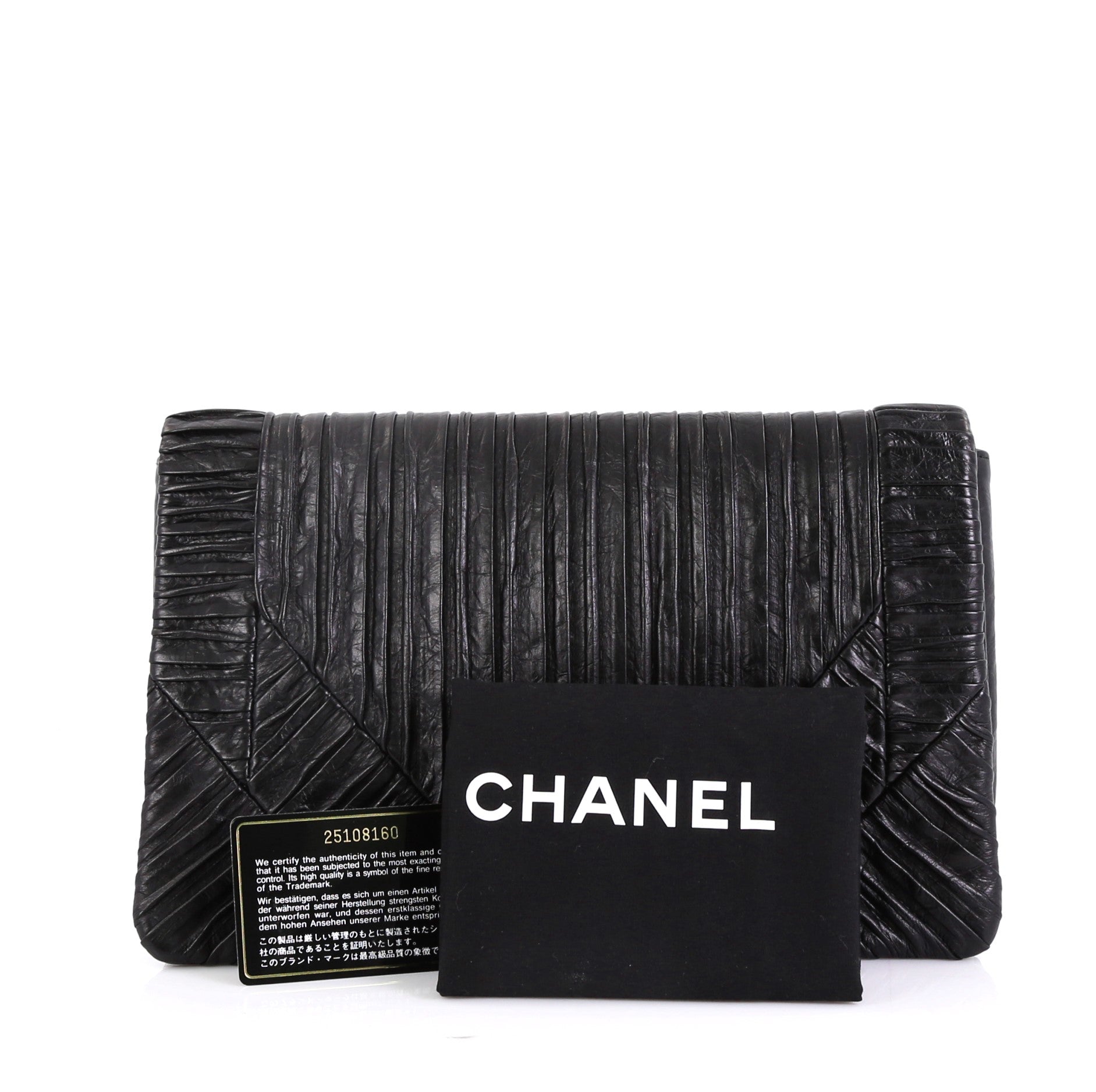 Coco Pleats Flap Clutch Pleated Crumpled Calfskin Small