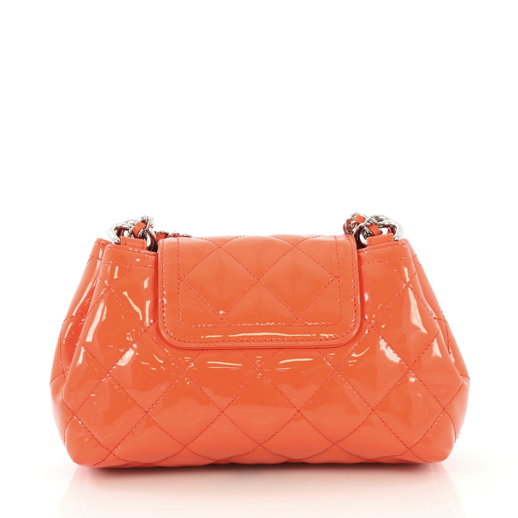 Coco Shine Accordion Flap Bag Quilted Patent Mini
