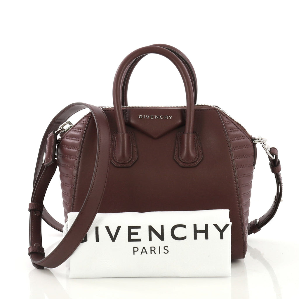 Antigona Bag Leather with Quilted Detail Mini