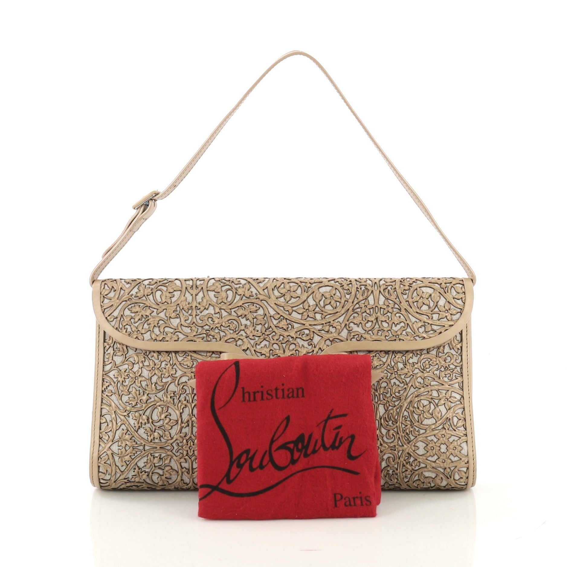 Evita Pampas Clutch Laser Cut Leather and Canvas