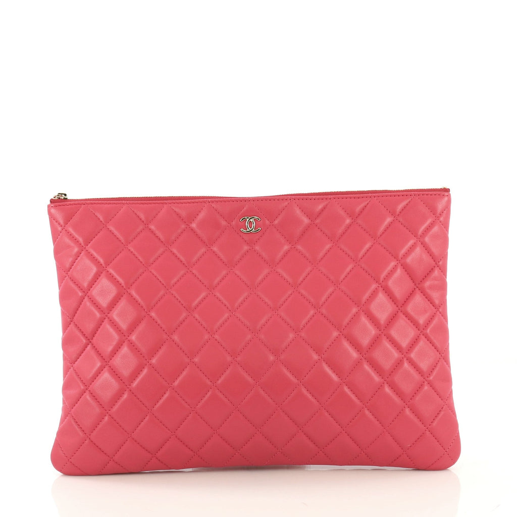 O Case Clutch Quilted Lambskin Large