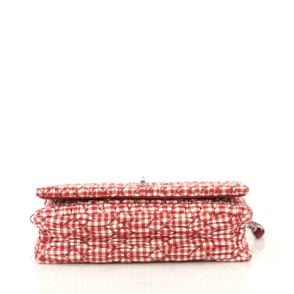 Crystal Clutch Matelasse Gingham Print Canvas Small