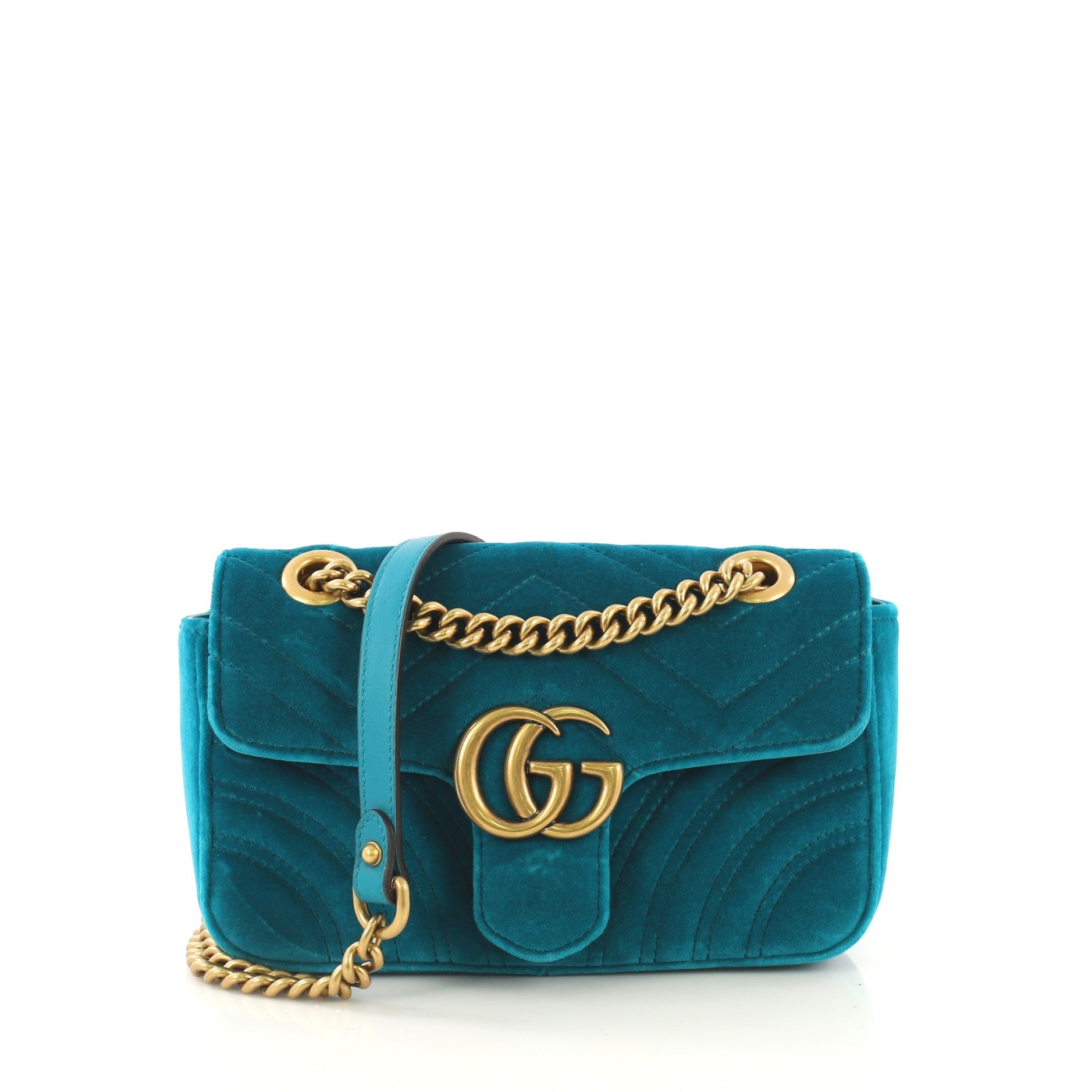 GG Marmont Flap Bag Matelasse Velvet Mini