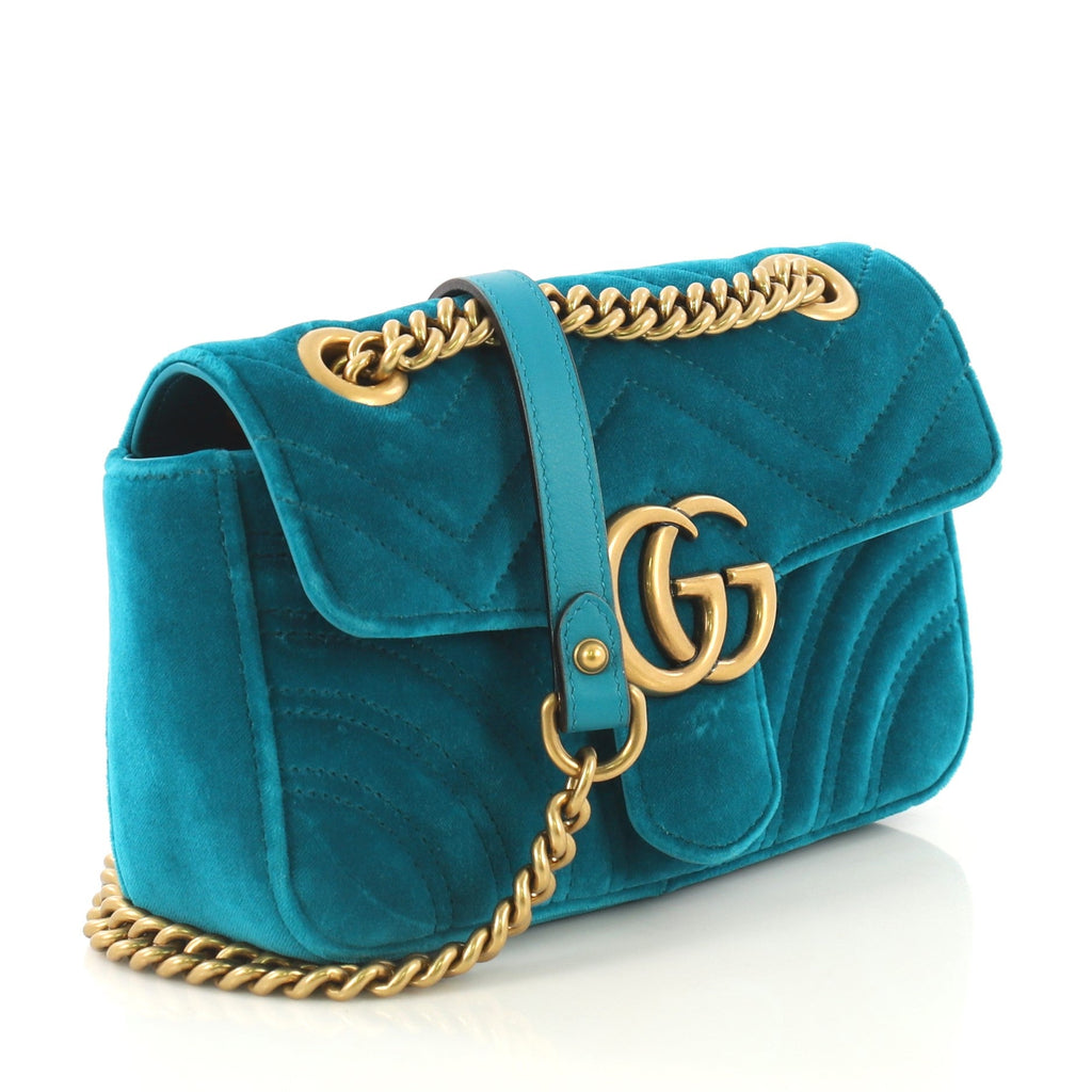 GG Marmont Flap Bag Matelasse Velvet Mini