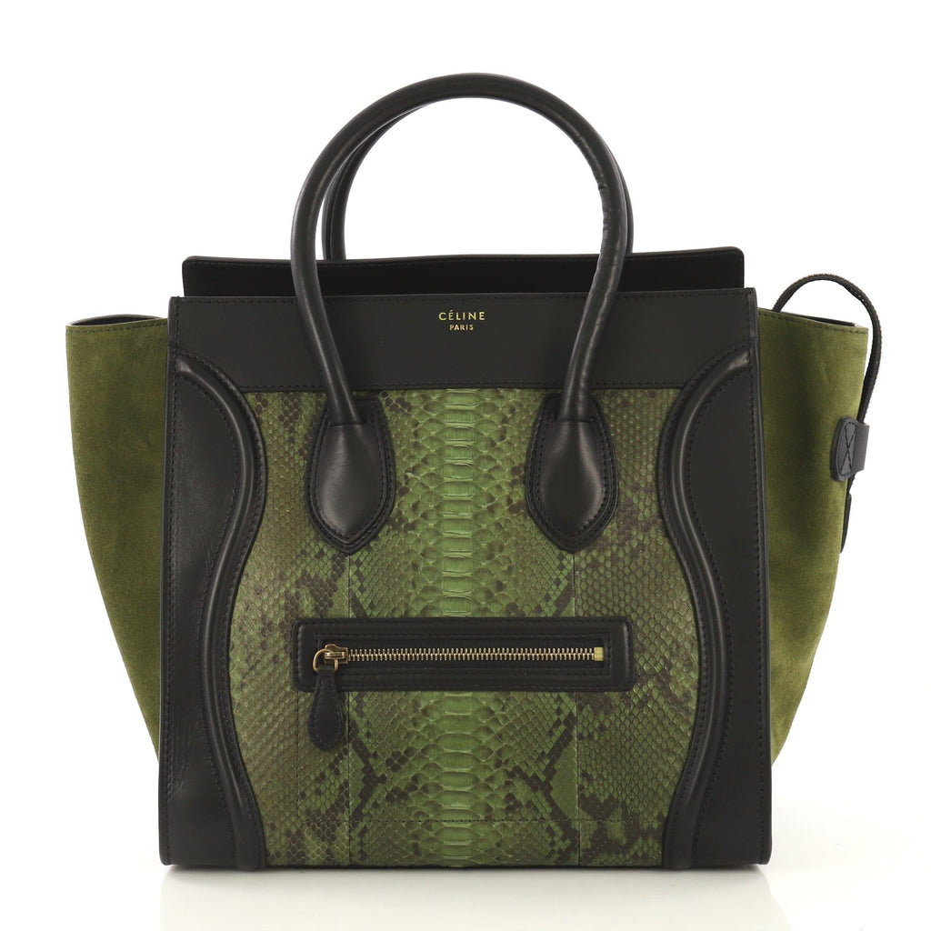 Luggage Handbag Python and Leather Mini