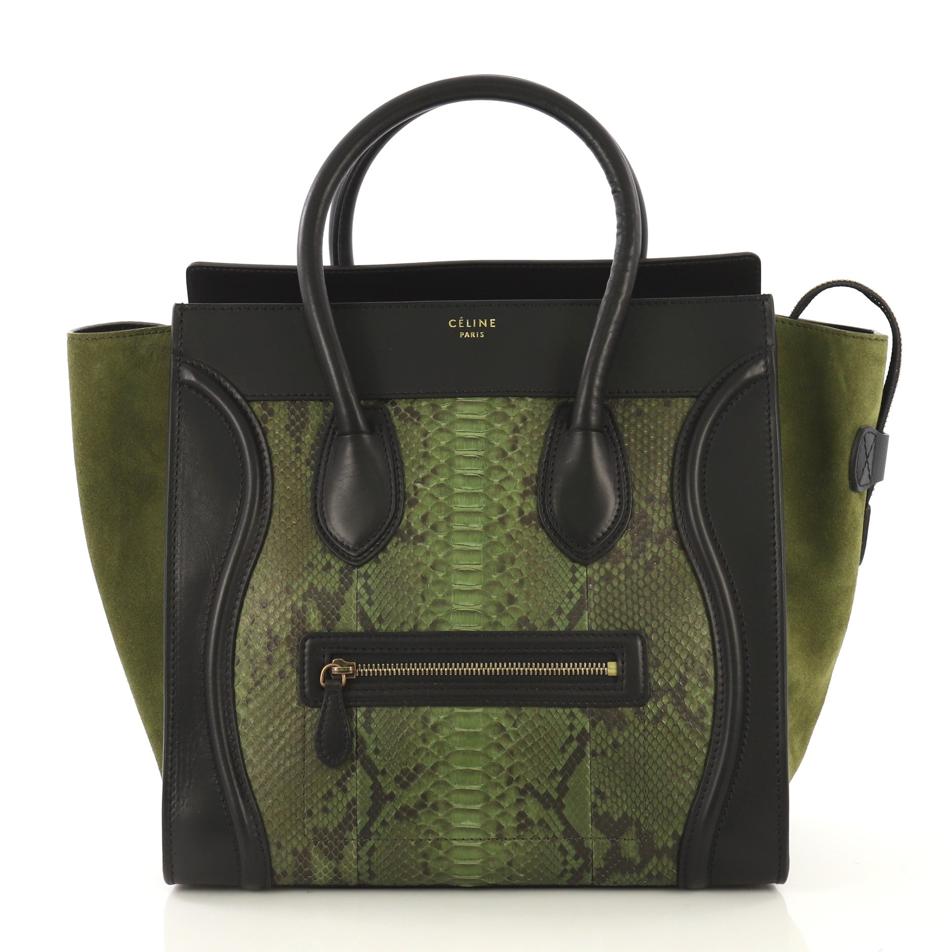 Luggage Handbag Python and Leather Mini
