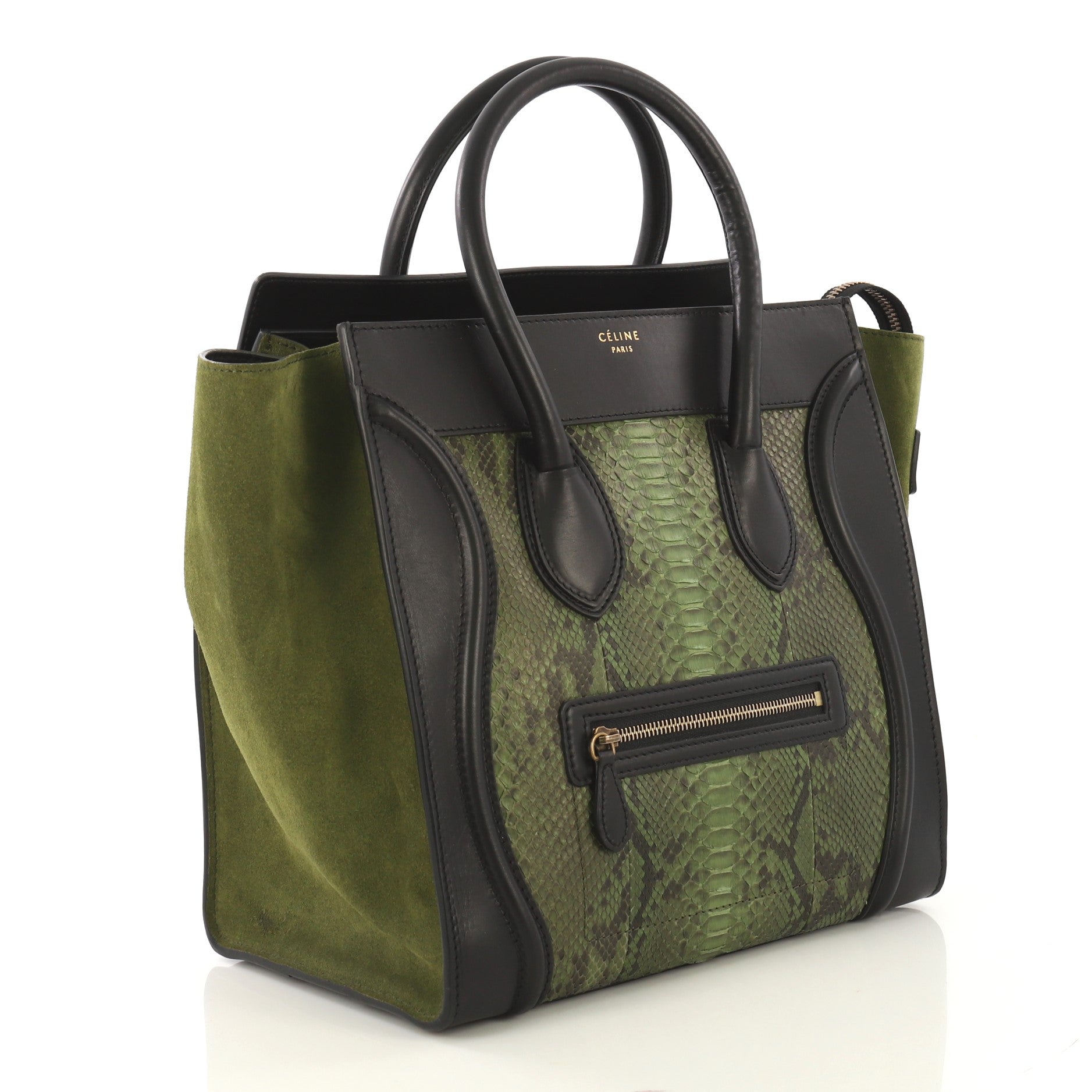 Luggage Handbag Python and Leather Mini