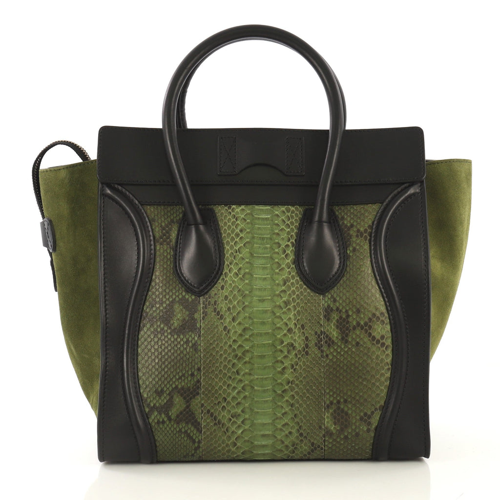 Luggage Handbag Python and Leather Mini