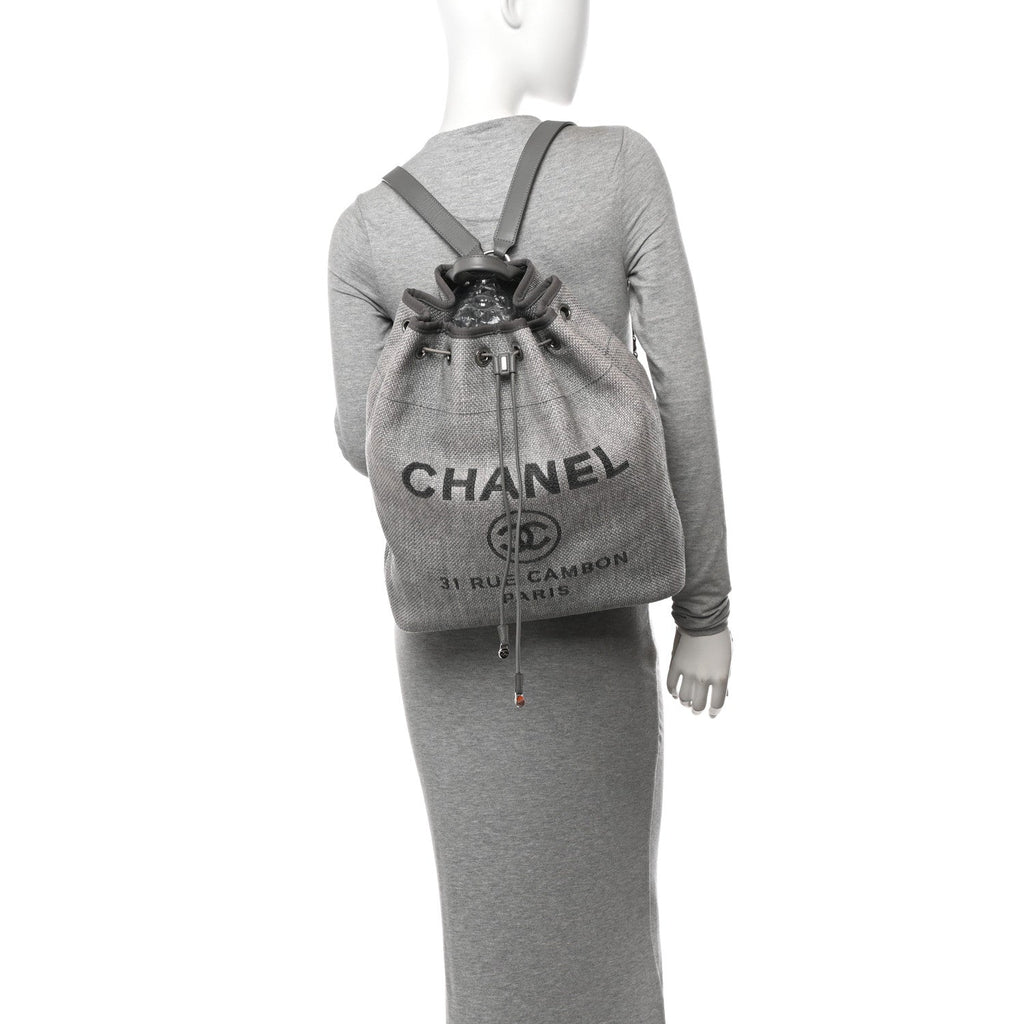 Canvas Large Deauville Backpack Grey