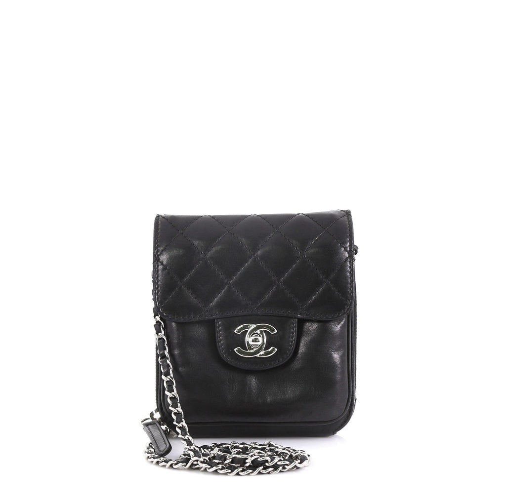 Wallet on Chain Flap Bag Quilted Lambskin Mini