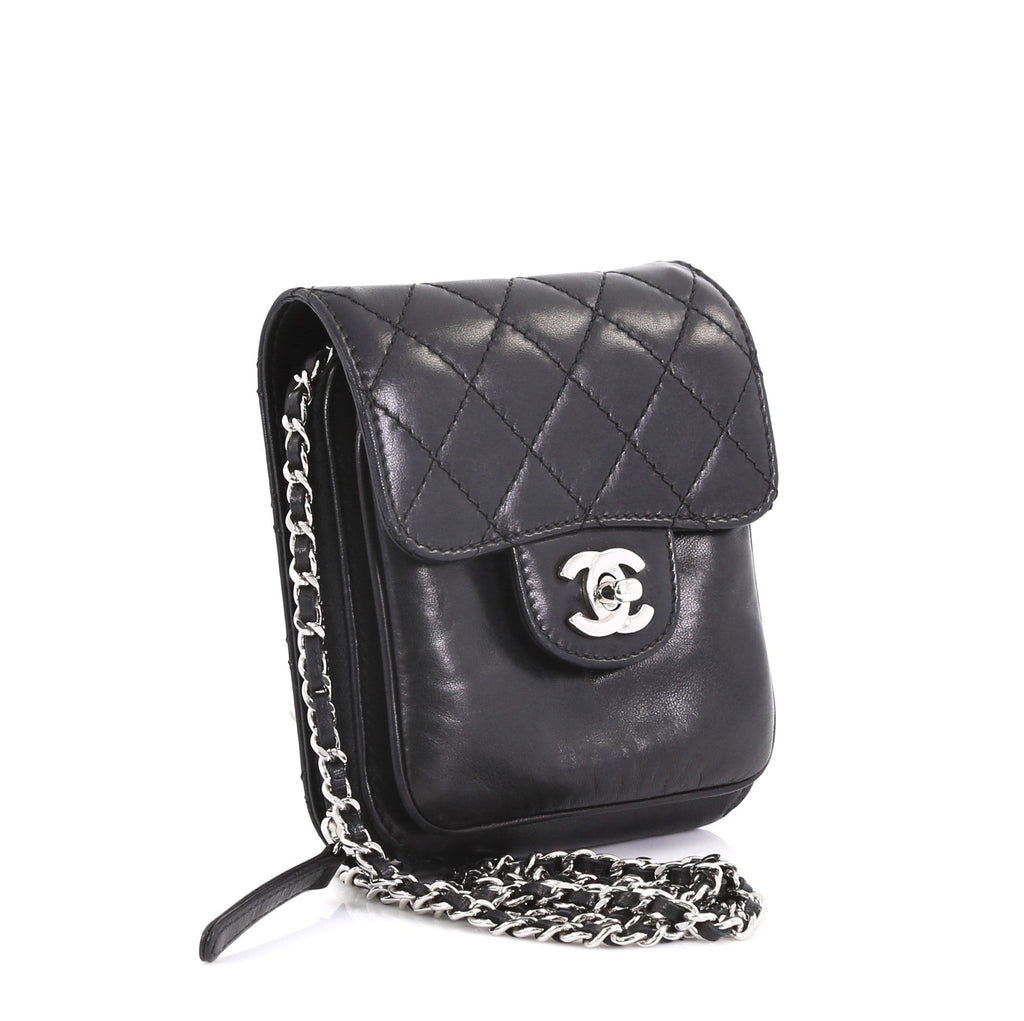 Wallet on Chain Flap Bag Quilted Lambskin Mini