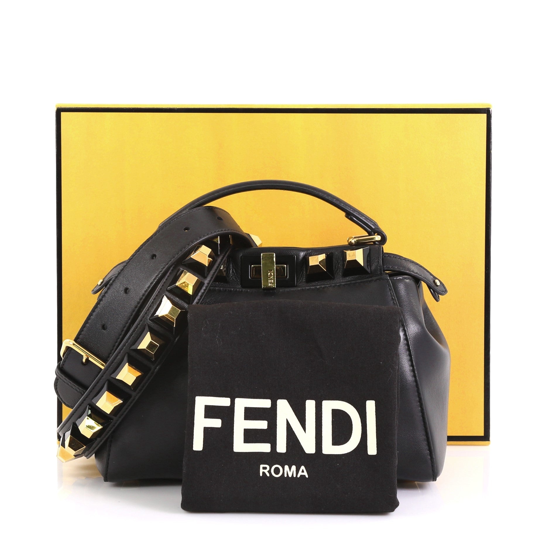 Peekaboo Bag Leather with Studded Detail Mini