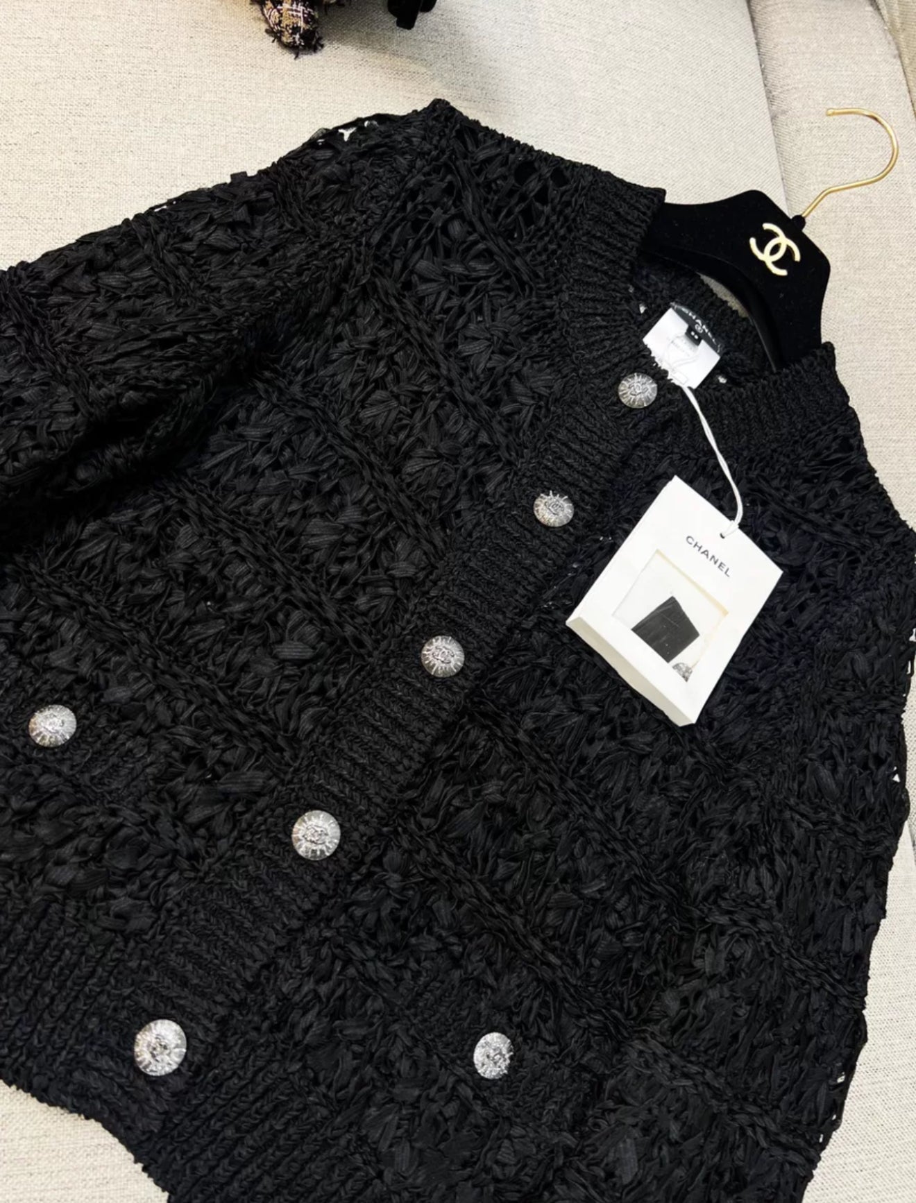 Chanel 24S Black Knitted igan