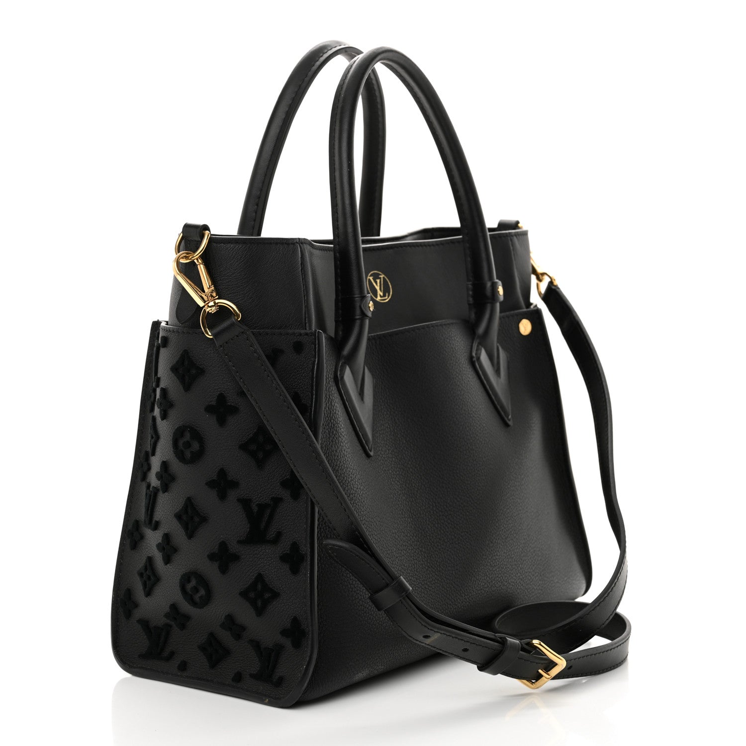 Calfskin Monogram Tufting On My Side Black
