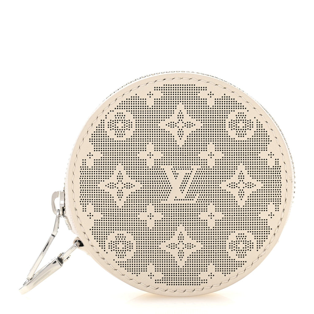 Perforated Mahina Round Coin Purse Gris