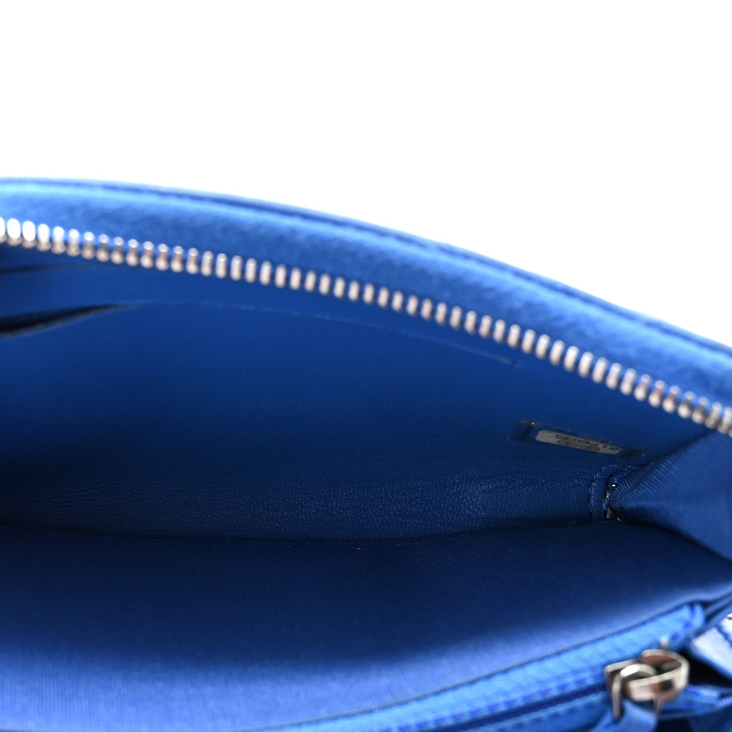 Lambskin Quilted CC Crossing Small Zip Around Wallet Blue