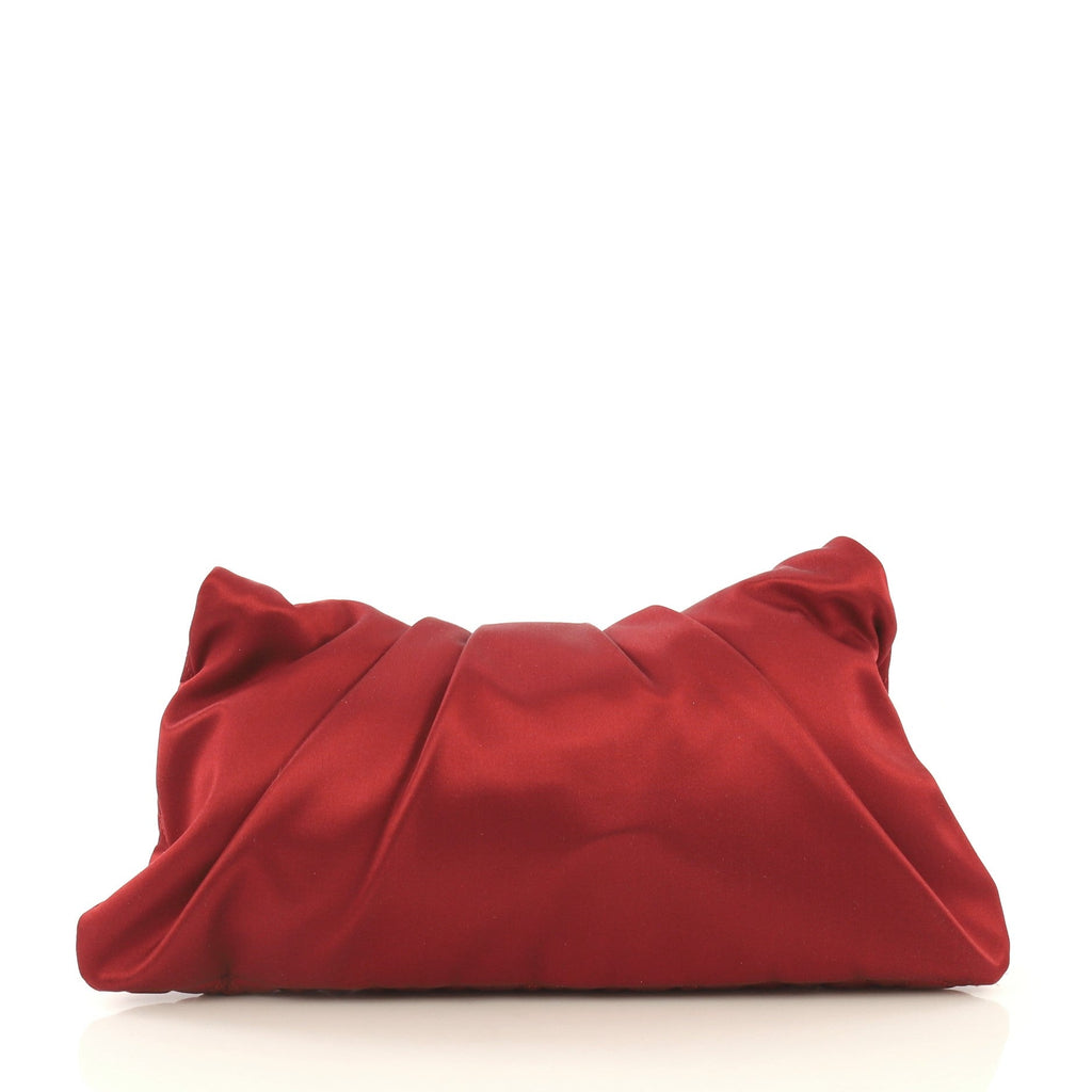 CC Half Moon Clutch Quilted Satin Large