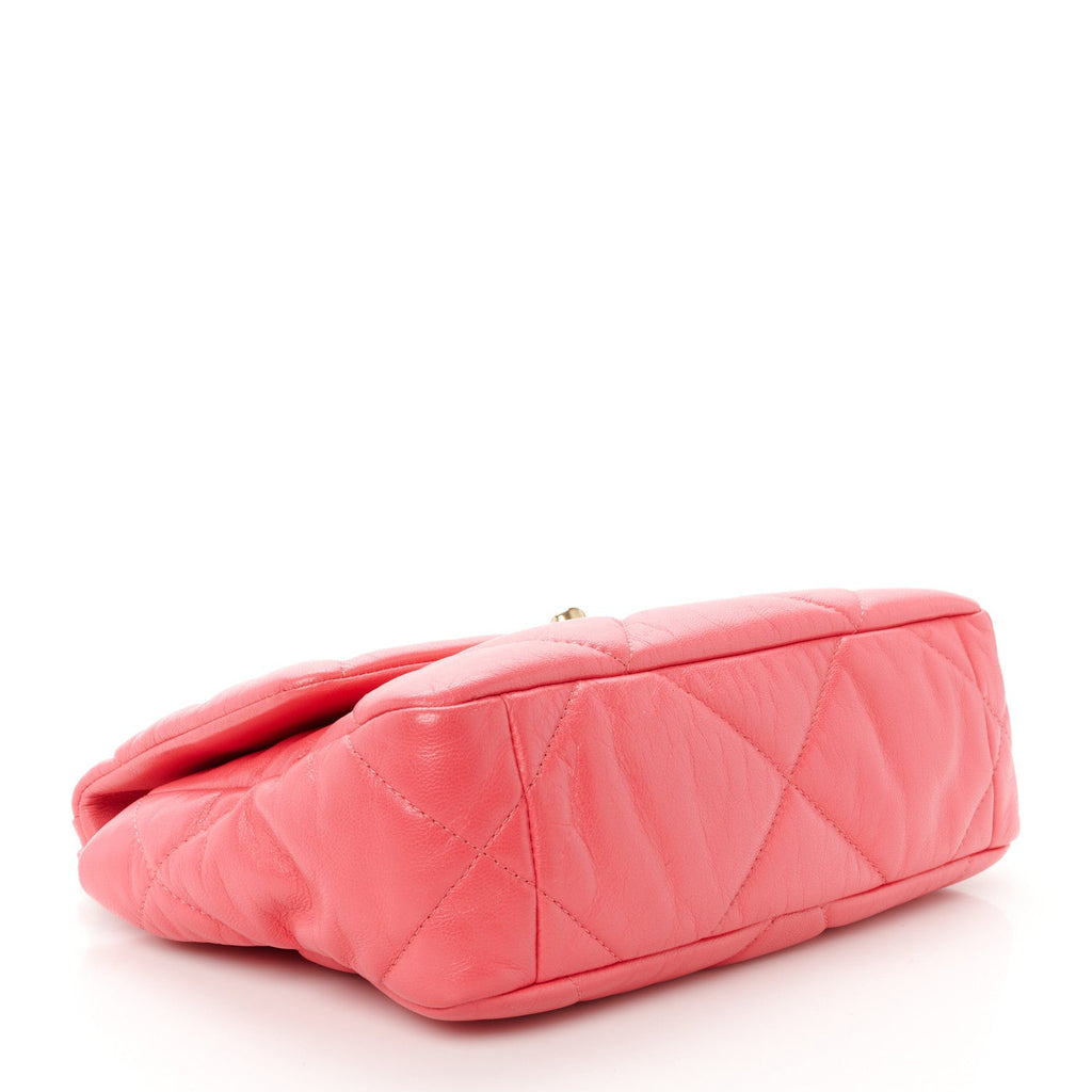Lambskin Quilted Medium Chanel 19 Flap Dark Pink