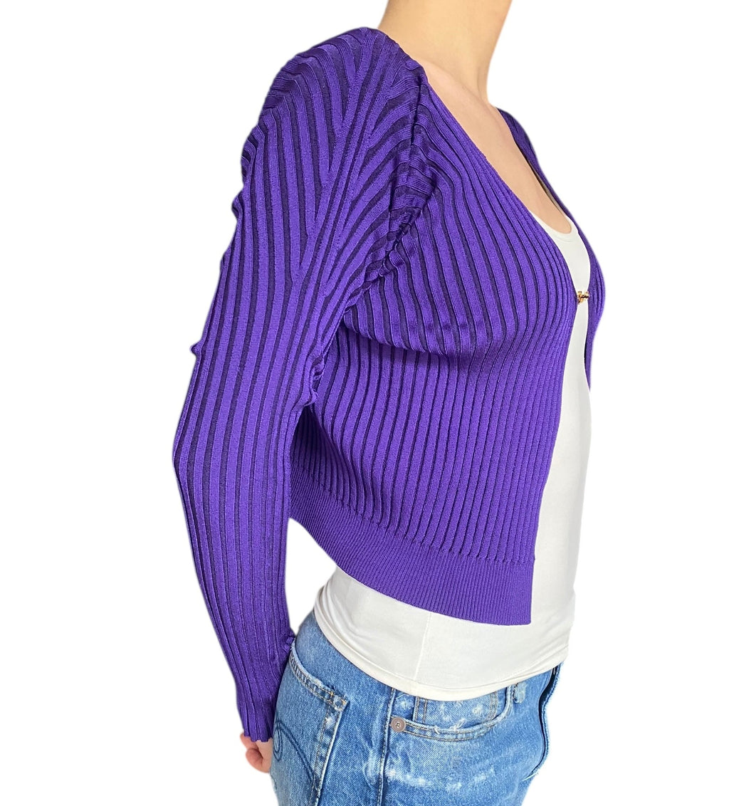 Jacquemus Purple Knit Logo igan - FR 36 / US 4.