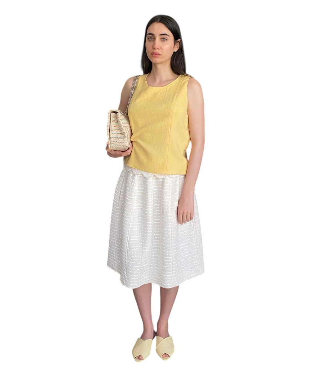 Chanel Wool Pearl Button Tank - 44