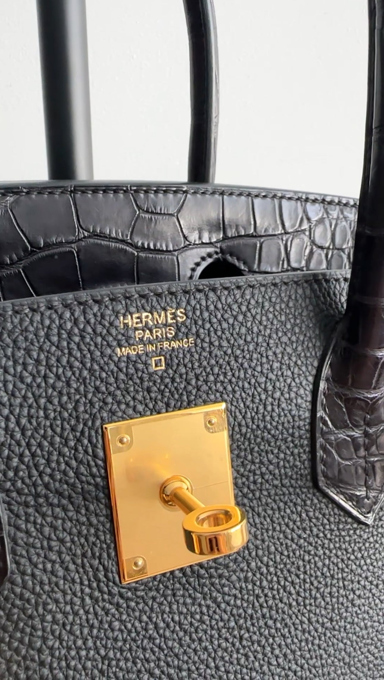 Hermes 2019 Black Noir Birkin 30cm Touch Alligator Togo Bag