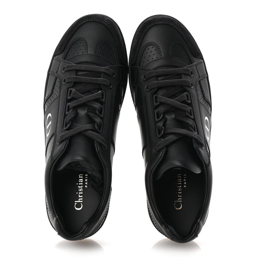 Calfskin Suede Logo Sneakers 36.5 Black
