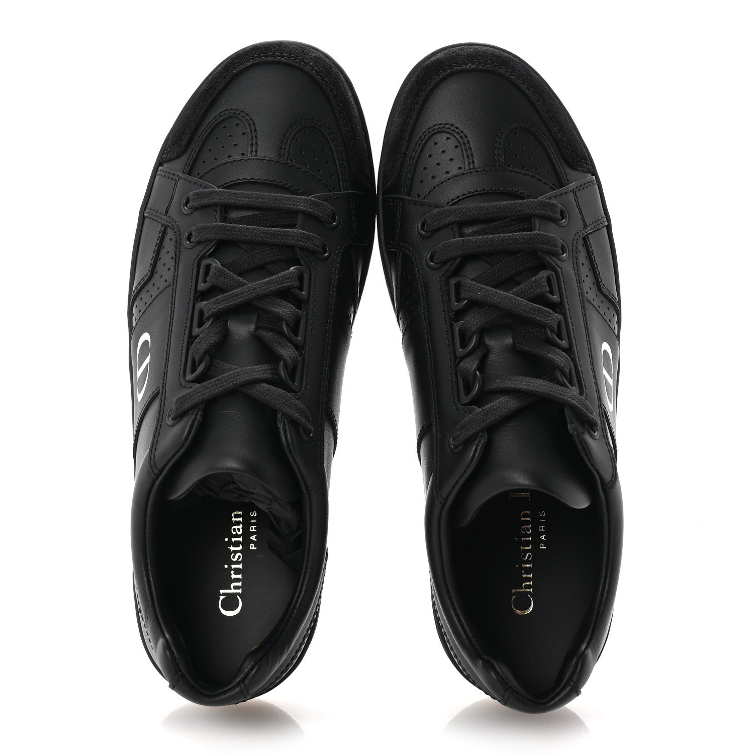 Calfskin Suede Logo Sneakers 36.5 Black