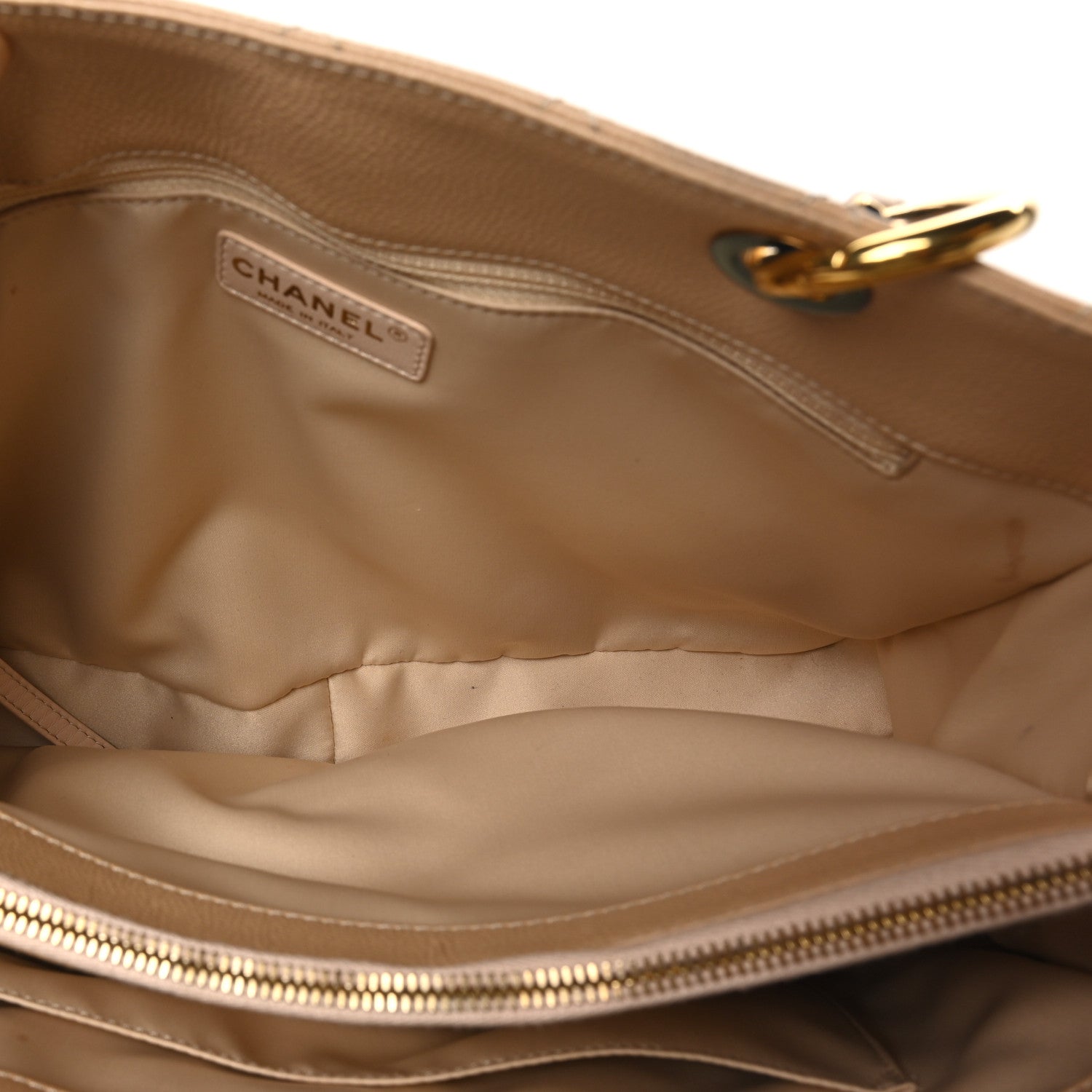 Caviar Quilted Grand Shopping Tote GST Beige