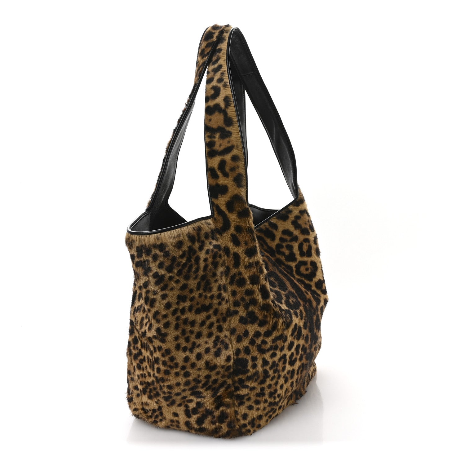 Pony Hair Nappa Leopard Print Le 5 A 7 Bea Tote Earth Black