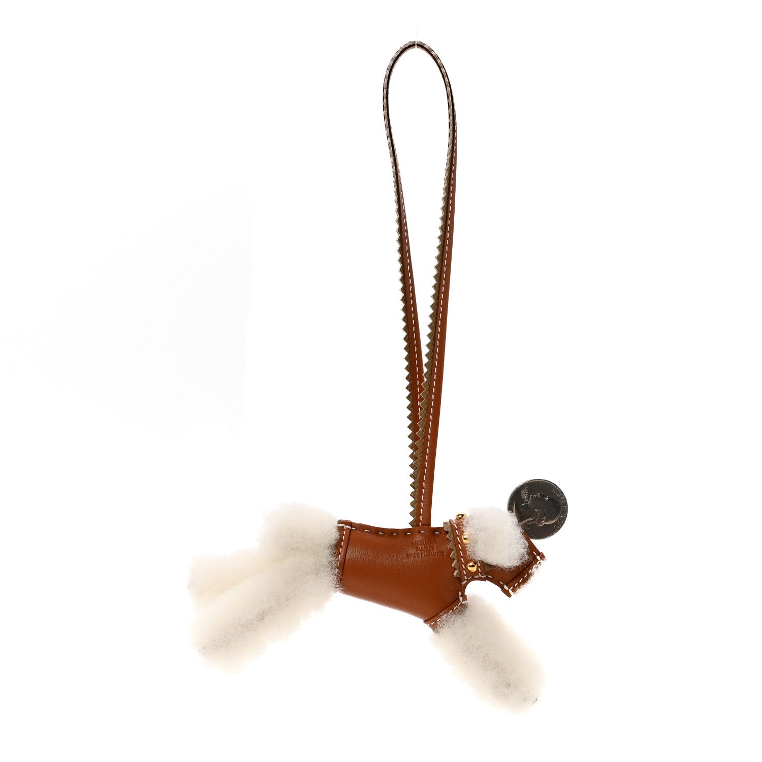 Milo Lambskin Epsom Shearling Budy Apic Charm Ecru Gold Poussiere