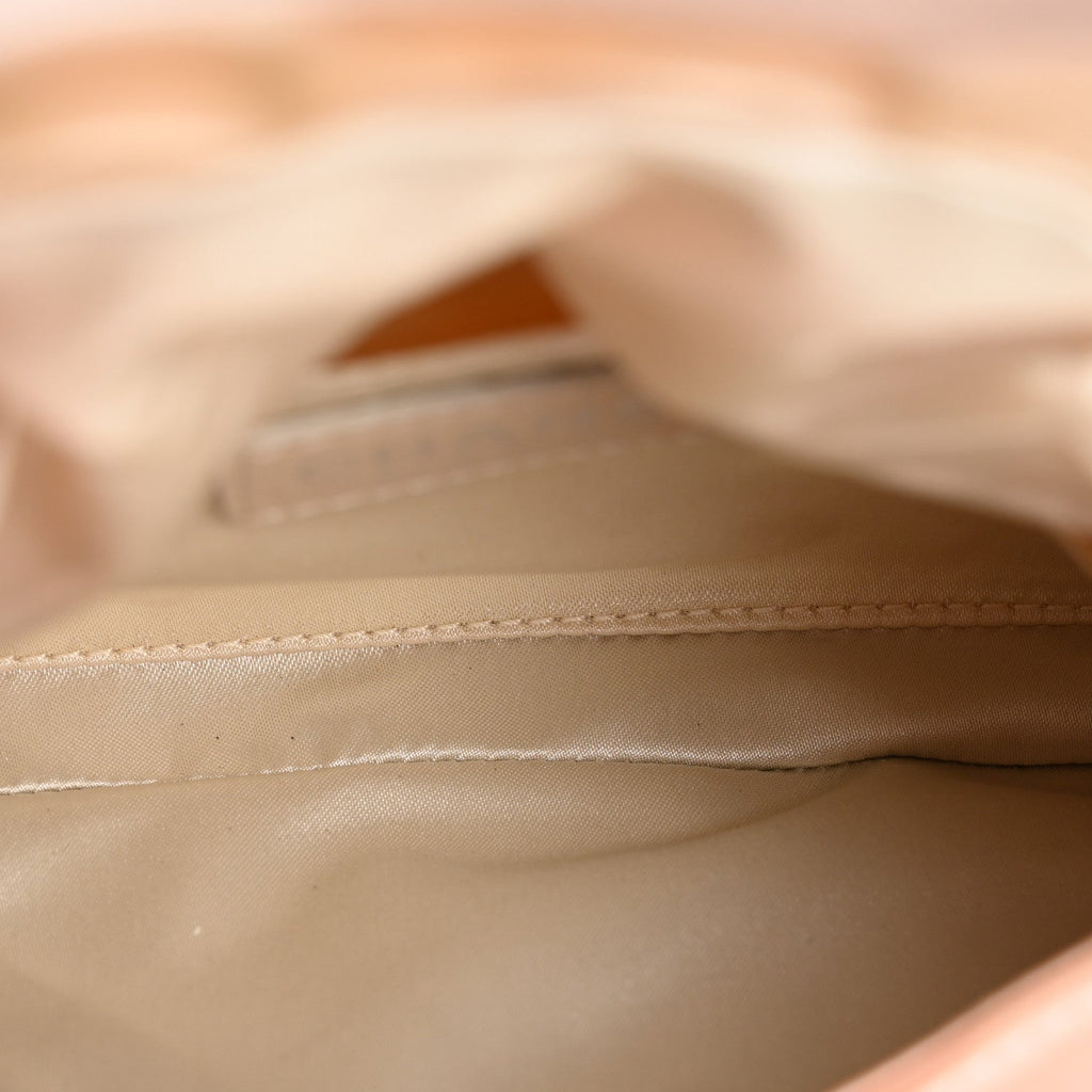 Satin Quilted Flap Clutch Pink