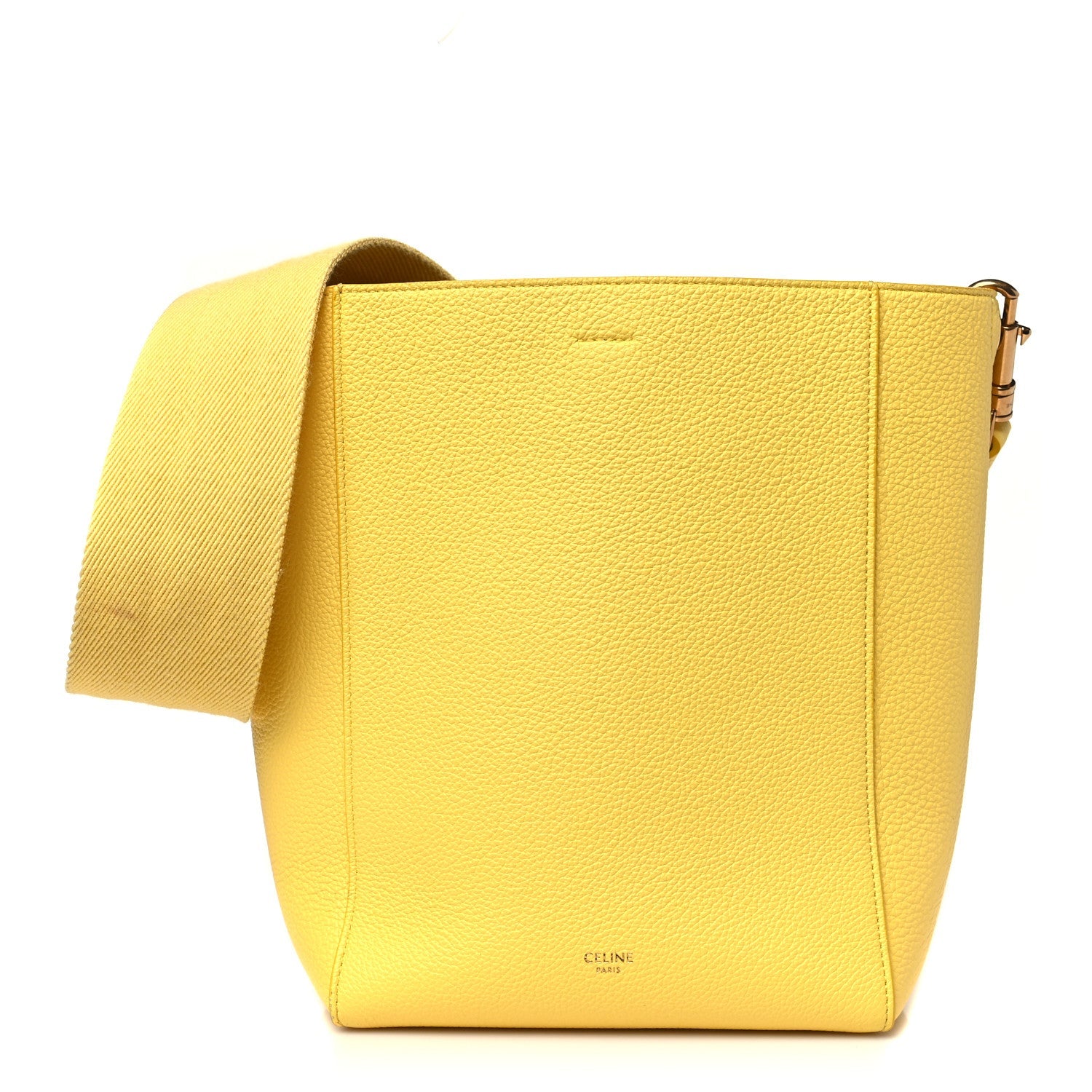 Soft Grained Calfskin Small Sangle Bucket Bag Citron