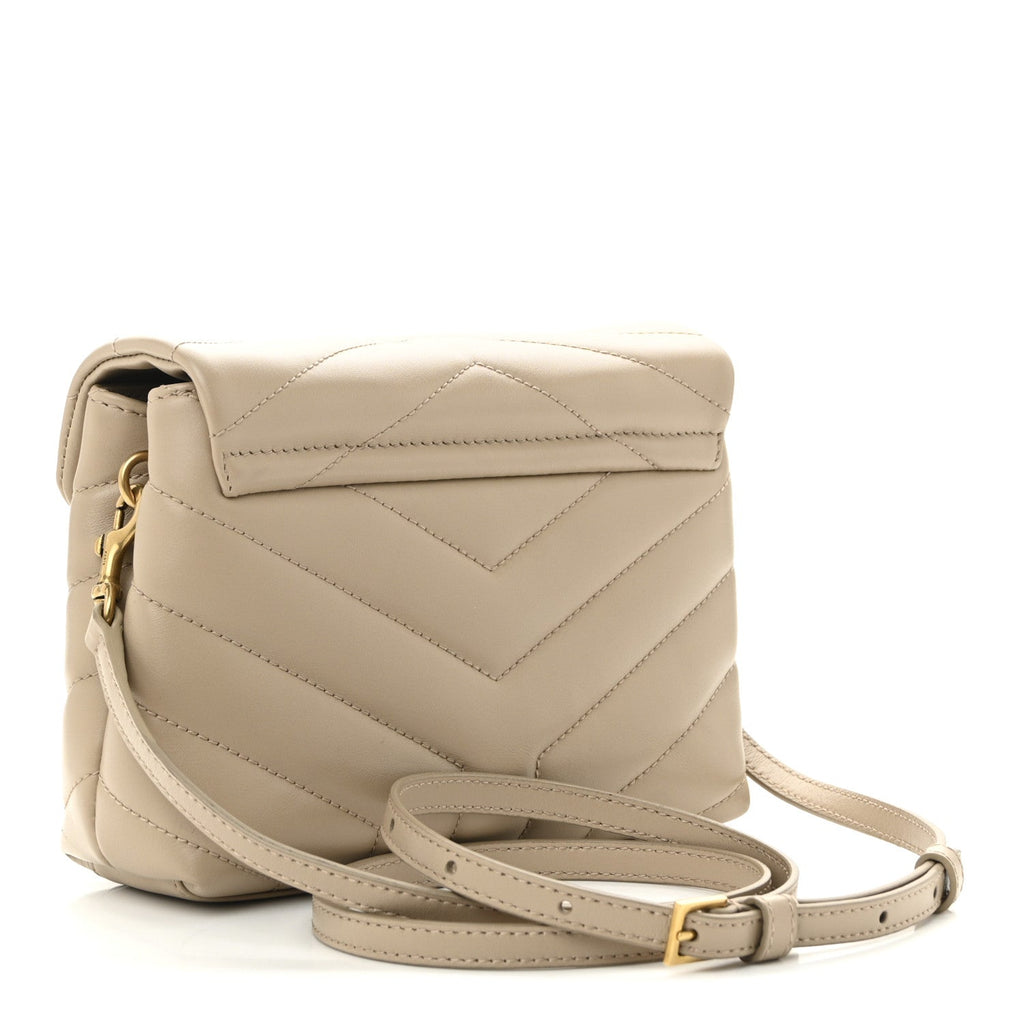 Calfskin Y Quilted Monogram Toy Loulou Crossbody Bag Dark Beige