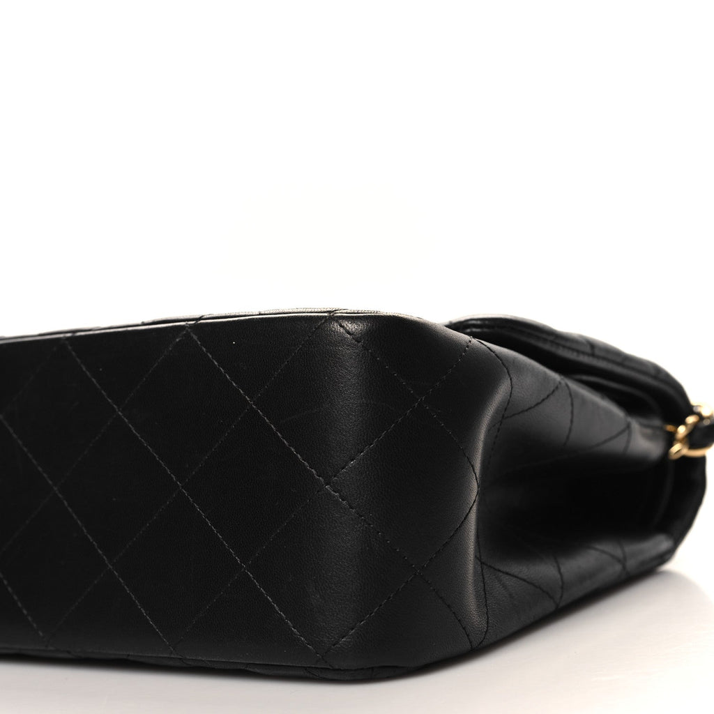 Lambskin Quilted Jumbo Double Flap Black