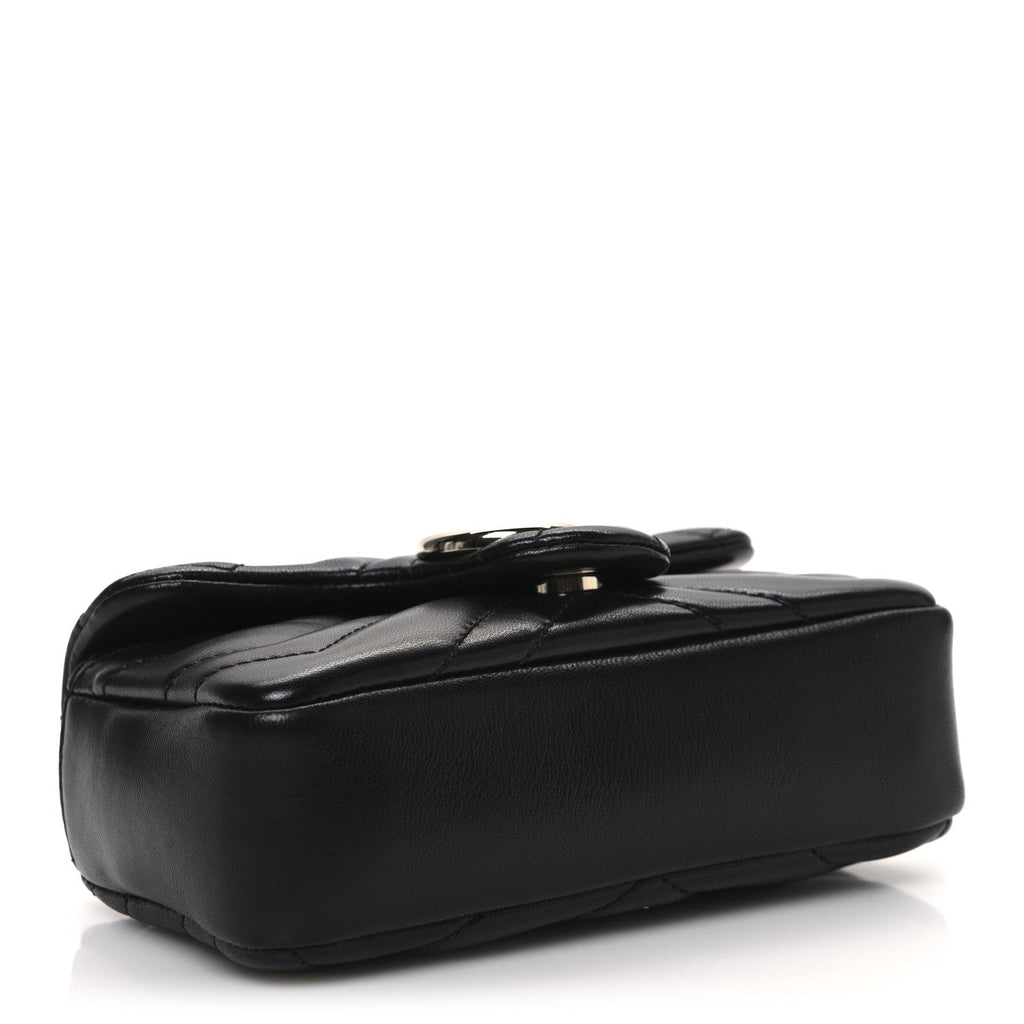 Lambskin Matelasse Mini GG Marmont Shoulder Bag Black