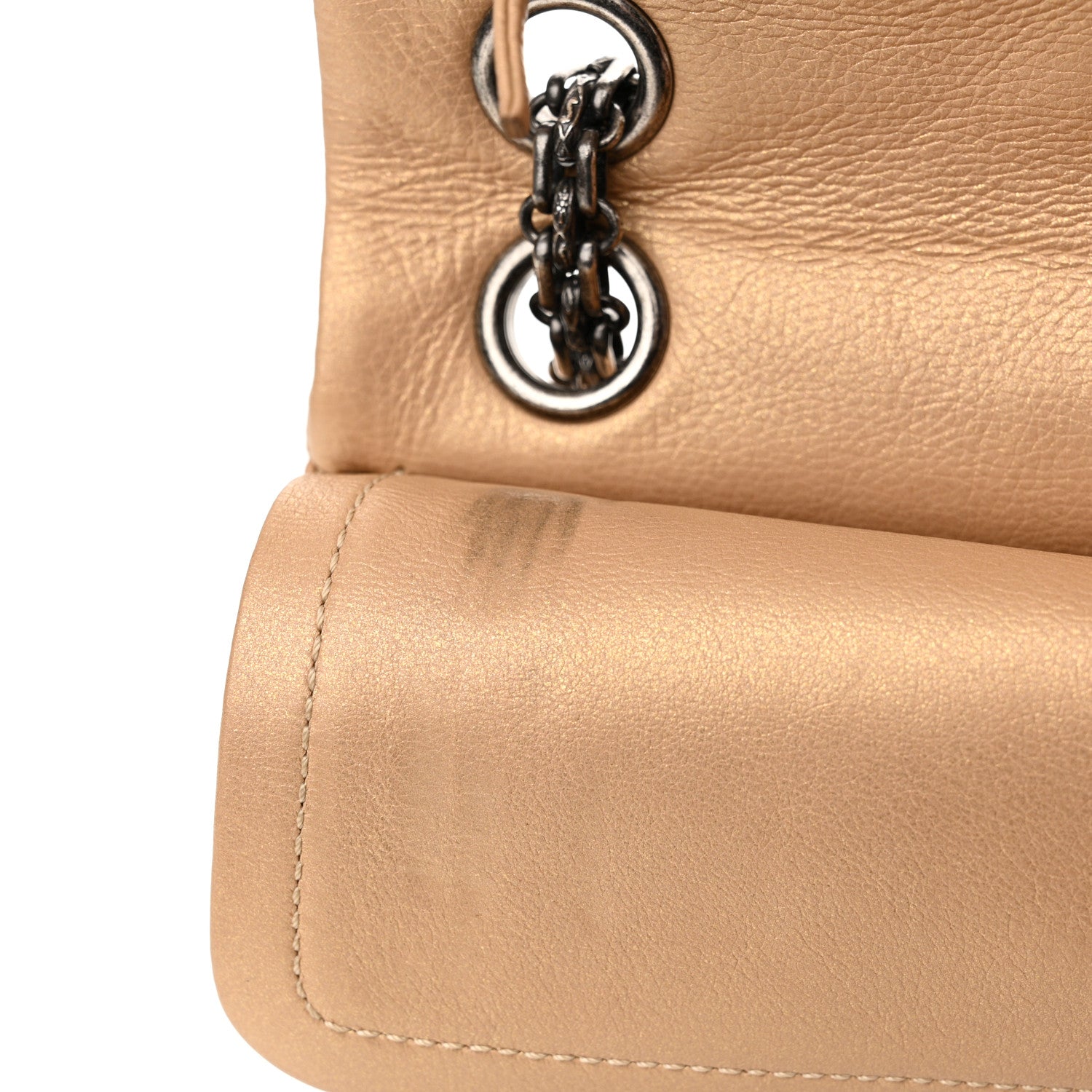 Metallic Calfskin Quilted Lucky Charms 2.55 Reissue 224 Flap Gold