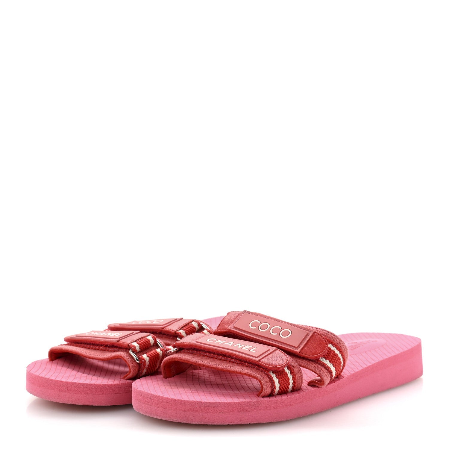 Fabric Rubber Coco Slides 38 Red