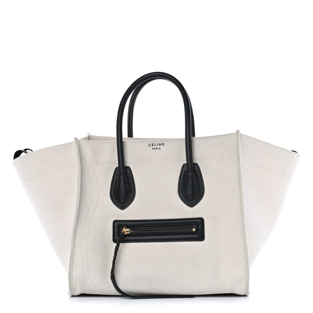 Cotton Canvas Medium Phantom Luggage White