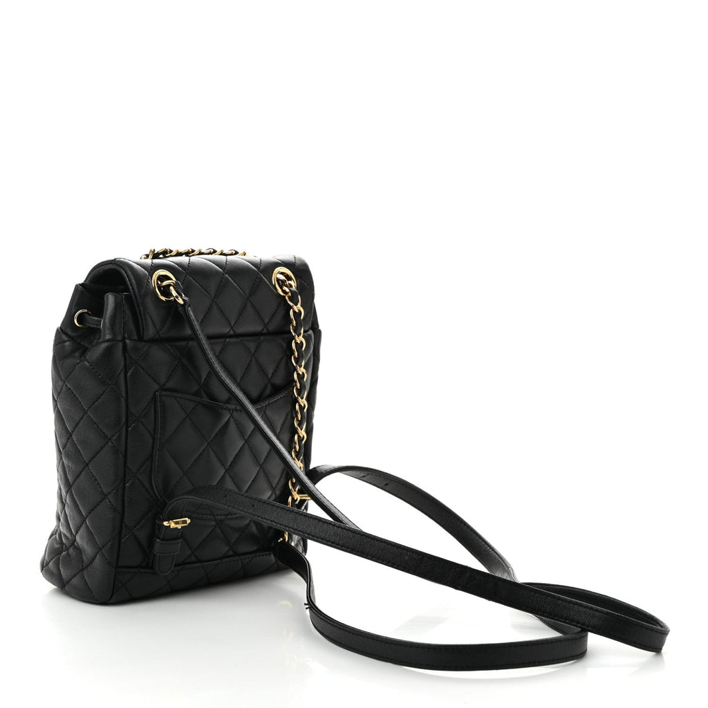 Lambskin Quilted Mini Urban Spirit Backpack Black